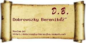 Dobrovszky Bereniké névjegykártya